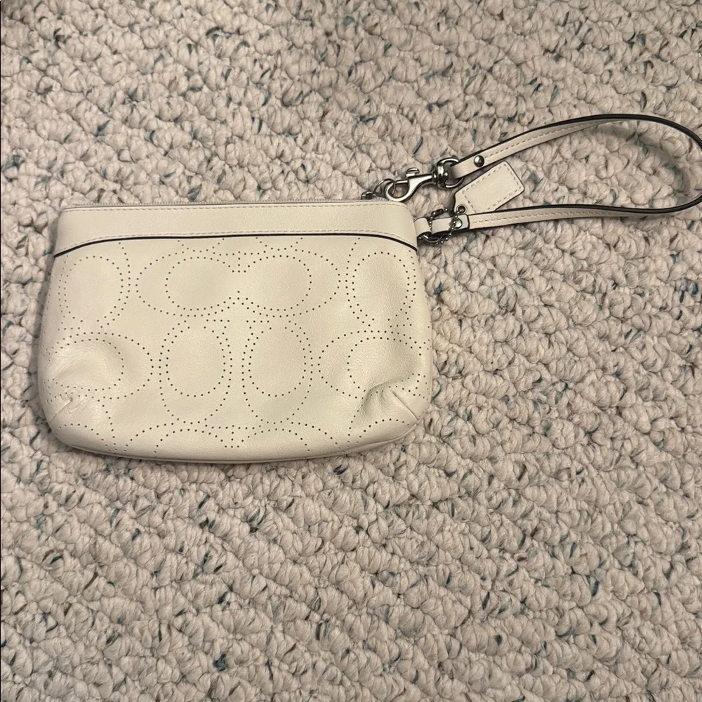 Coach Perforated Leather Wristlet
